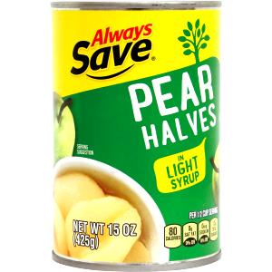 1/2 Cup Pear Halves, Canned In Light Syrup