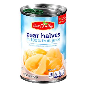 1/2 Cup Pear Halves In Juice