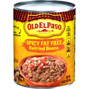 1/2 Cup Refried Beans, Spicy, Lowfat, Vegetarian