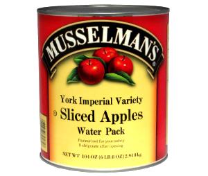 1/2 Cup Sliced Apples, Water Packed, York Imperial