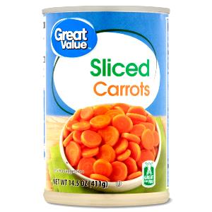 1/2 Cup Sliced Carrots, Canned