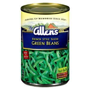 1/2 Cup Sliced Green Beans, French Style, Canned