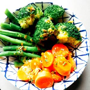 1/2 cup Steamed Vegetables with Lemon Herb Butter