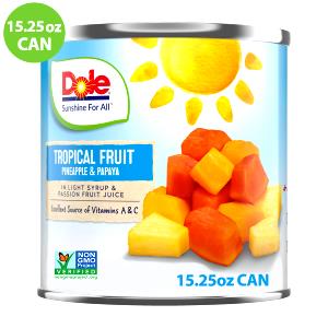 1/2 Cup Tropical Fruit Salad İn Light Syrup, Canned