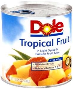 1/2 Cup Tropical Mixed Fruit, Canned