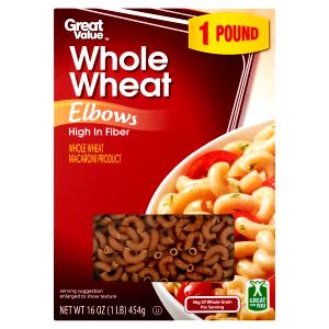 1/2 cup uncooked (56 g) 100% Durum Whole Wheat Elbow Macaroni
