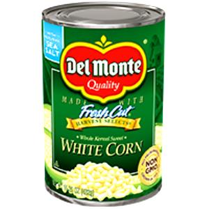 1/2 Cup White Sweet Corn (Whole Kernel, No Salt Added, Solids and Liquids, Canned)