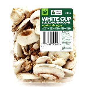 1/2 cup with liquid (115 g) Sliced Mushroom Buttons