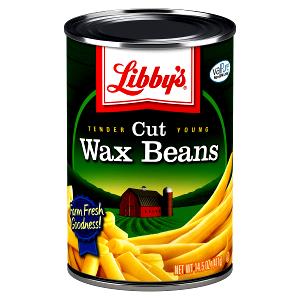 1/2 Cup Yellow Snap Beans (No Salt Added, Solids and Liquids, Canned)