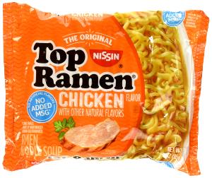 1/2 dry noodle block (1.5 oz) Top Ramen Creamy Chicken Flavor Oodles of Noodles Soup