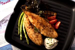 1/2 Fillet Greenland Halibut (Fish) (Cooked, Dry Heat)