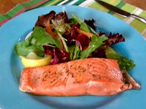 1/2 Fillet Salmon, Coho, Wild, Cooked