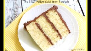1 2-layer Cake Serving (8" Or 9" Dia, 4" High) Yellow Cake Mix (Egg Yellows and Water Added)