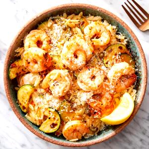 1/2 meal kit prepared (420 g) Calabrian Shrimp & Orzo with Zucchini