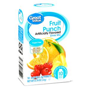 1/2 pack (1.1 g) Sugar Free Fruit Punch Drink Mix Sticks