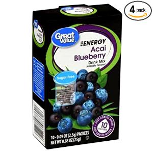 1/2 packet (1.25 g) Energy Drink Mix Blueberry Acai