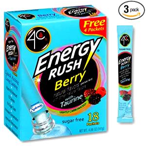 1/2 packet Totally Light 2 Go Energy Rush - Berry