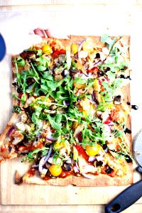 1/2 pizza (378 g) Glazed-Chicken Lavosh Pizza