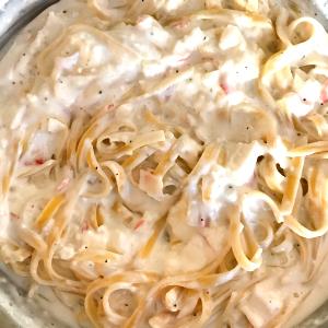1/2 Portion Crab Linguini Alfredo-Half Portion For Lunch