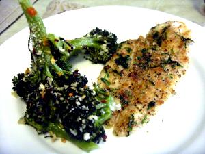 1/2 Portion Flounder Half Portion Wood-Grilled Or Broiled, With Broccoli