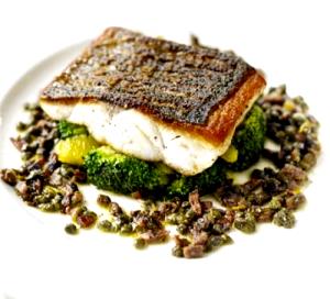 1/2 Portion Seabass Half Portion Wood-Grilled Or Broiled, With Broccoli