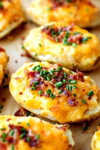 1/2 Potato, Frozen Baked Potato Stuffed with Cheese (Peel Not Eaten)