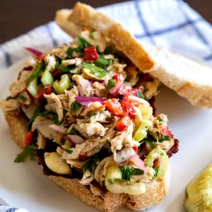 1/2 Sandwich Salad With Fat Free Italian Dressing Sandwich