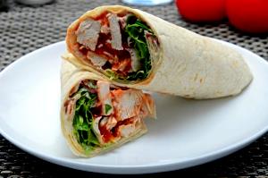 1/2 wrap (156 g) Chicken in BBQ Sauce in a Tomato Tortilla