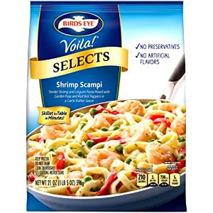 1 3/4 cups frozen (1 cup cooked) (222 g) Voila! Shrimp Scampi