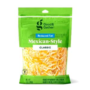 1/3 cup (1.2 oz) Reduced Fat Mexican Style Shredded Cheese