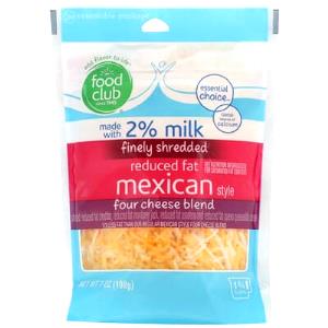 1/3 cup (28 g) Reduced Fat Mexican Style Four Cheese Blend