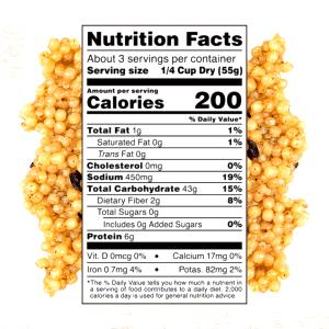 1/3 cup dry mix (60 g) Israeli Couscous Porcini Mushroom