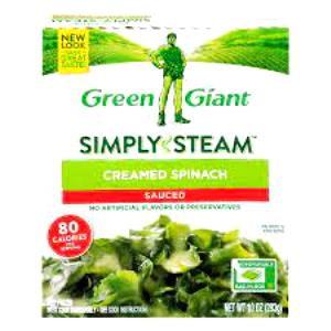 1/3 cup prepared (84 g) Simply Steam Chopped Spinach No Sauce