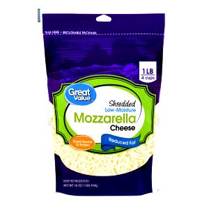 1/3 cup Reduced Fat Shredded Mozzarella Cheese