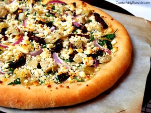 1/3 pizza (104 g) Cornmeal Crust Pizza with Spinach, Kalamata, Feta Cheese & Red Bell Pepper