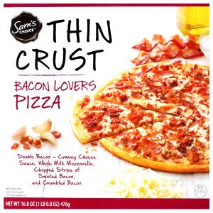 1/3 pizza (159 g) Thin Crust Bacon Lovers Pizza
