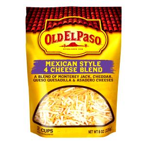 1/4 cup (28 g) 4 Cheese Mexican Blend Finely Shredded