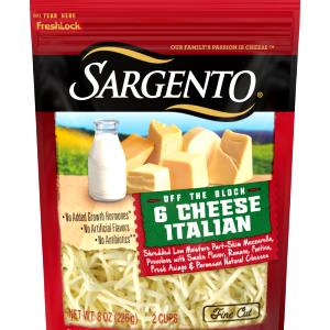 1/4 cup (28 g) 6 Cheese Italian Blend