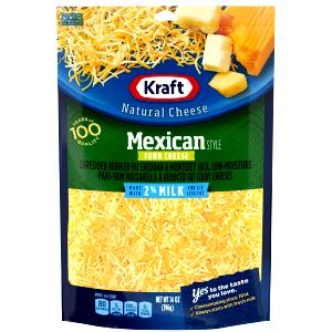 1/4 cup (28 g) Natural Finely Shredded Reduced Fat made with 2% Milk Mexican Style Taco Cheese