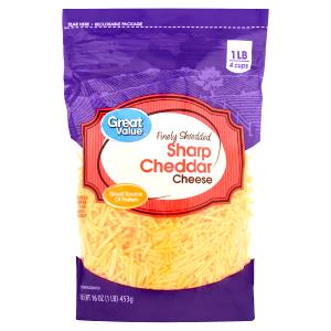 1/4 cup (28 g) Sharp Cheddar Cheese Shredded