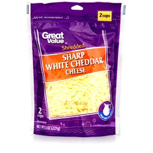 1/4 cup (28 g) Sharp White Cheddar Shredded Cheese