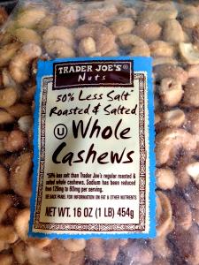 1/4 cup (28 g) Whole Cashews (50% Less Salt)