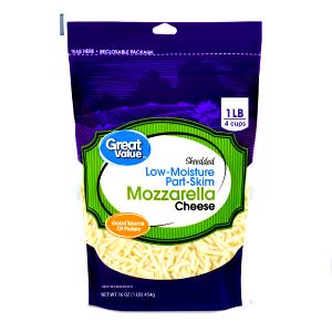 1/4 cup (28 g) Whole Milk Low Moisture Mozzarella Shredded Cheese