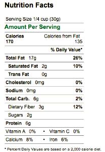 1/4 cup (30 g) Organic Dry Roasted & Salted Cashews