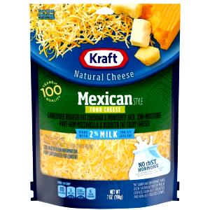 1/4 cup (30 g) Shredded 2% Milk 4 Cheese Mexican Blend Cheese