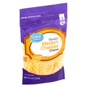 1/4 cup (30 g) Shredded Medium Cheddar Cheese