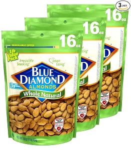 1/4 cup (30 g) Whole Natural Raw Almonds
