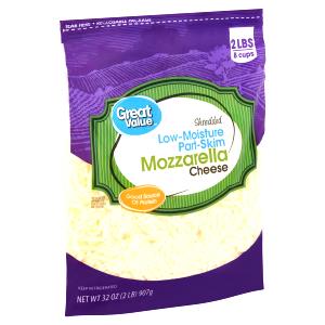 1/4 cup (4 oz) Shredded Low Moisture Part Skim Mozzarella Cheese