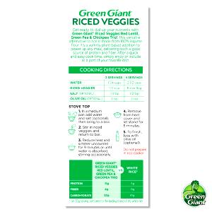 1/4 cup (50 g) Riced Veggies Green Pea & Chickpea Cauliflower Blend