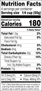 1/4 cup (50 g) Riced Veggies Red Lentil, Green Pea & Chickpea Trio